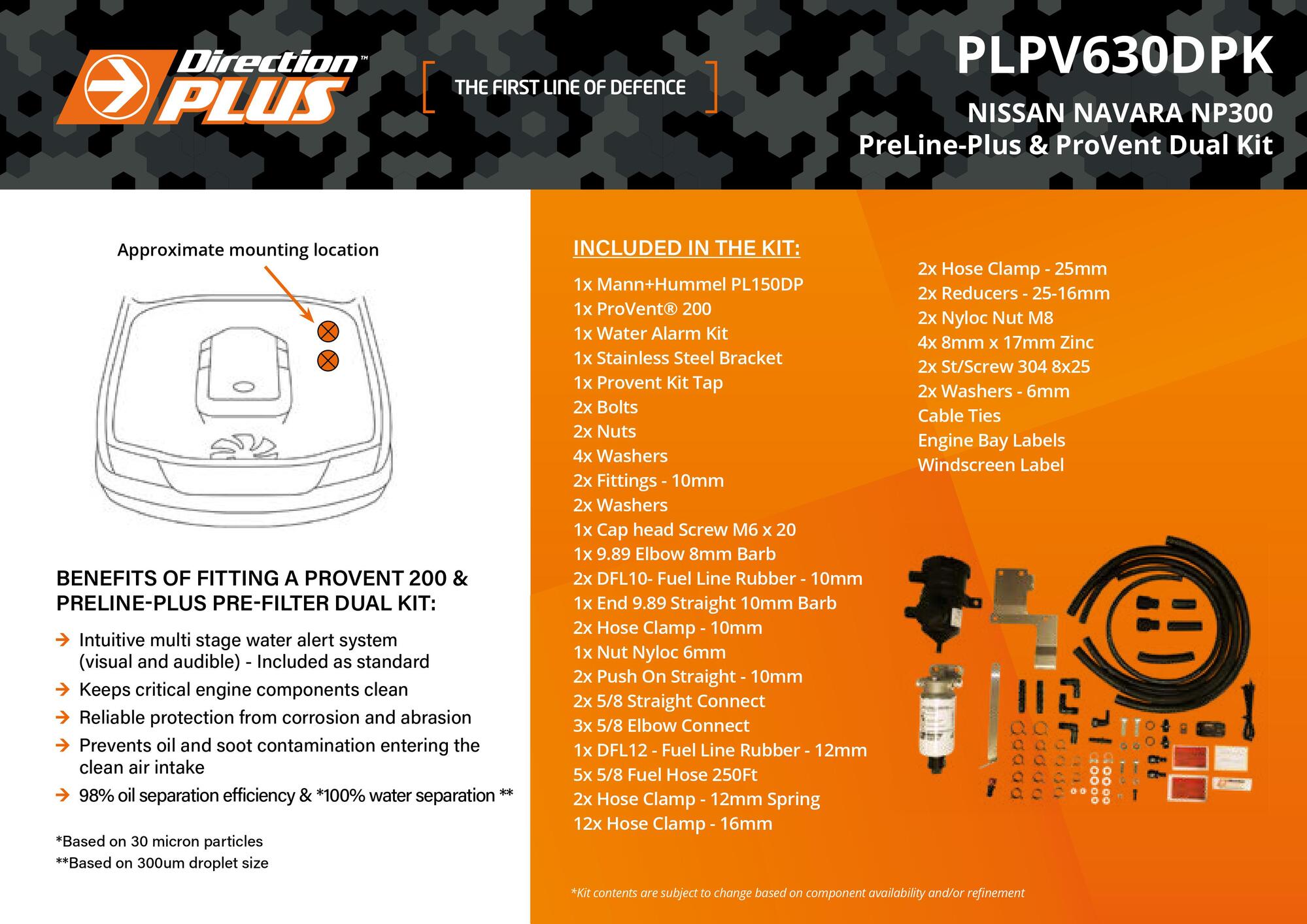 PreLine-Plus & Provent 200 Dual Kit For Nissan Navara NP300 2.3L YS23DDTi 2015 - 2021