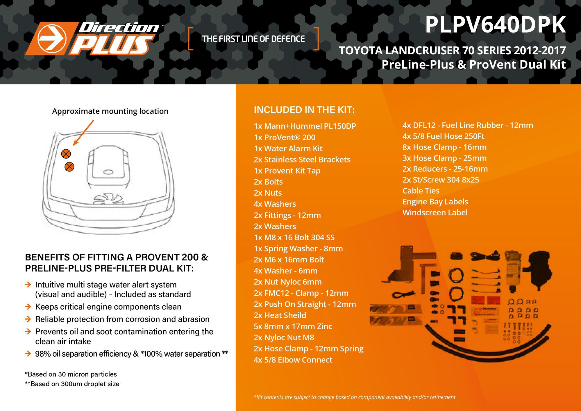 PreLine-Plus & Provent 200 Dual Kit For Toyota Landcruiser 70 Series 2012 - 2017