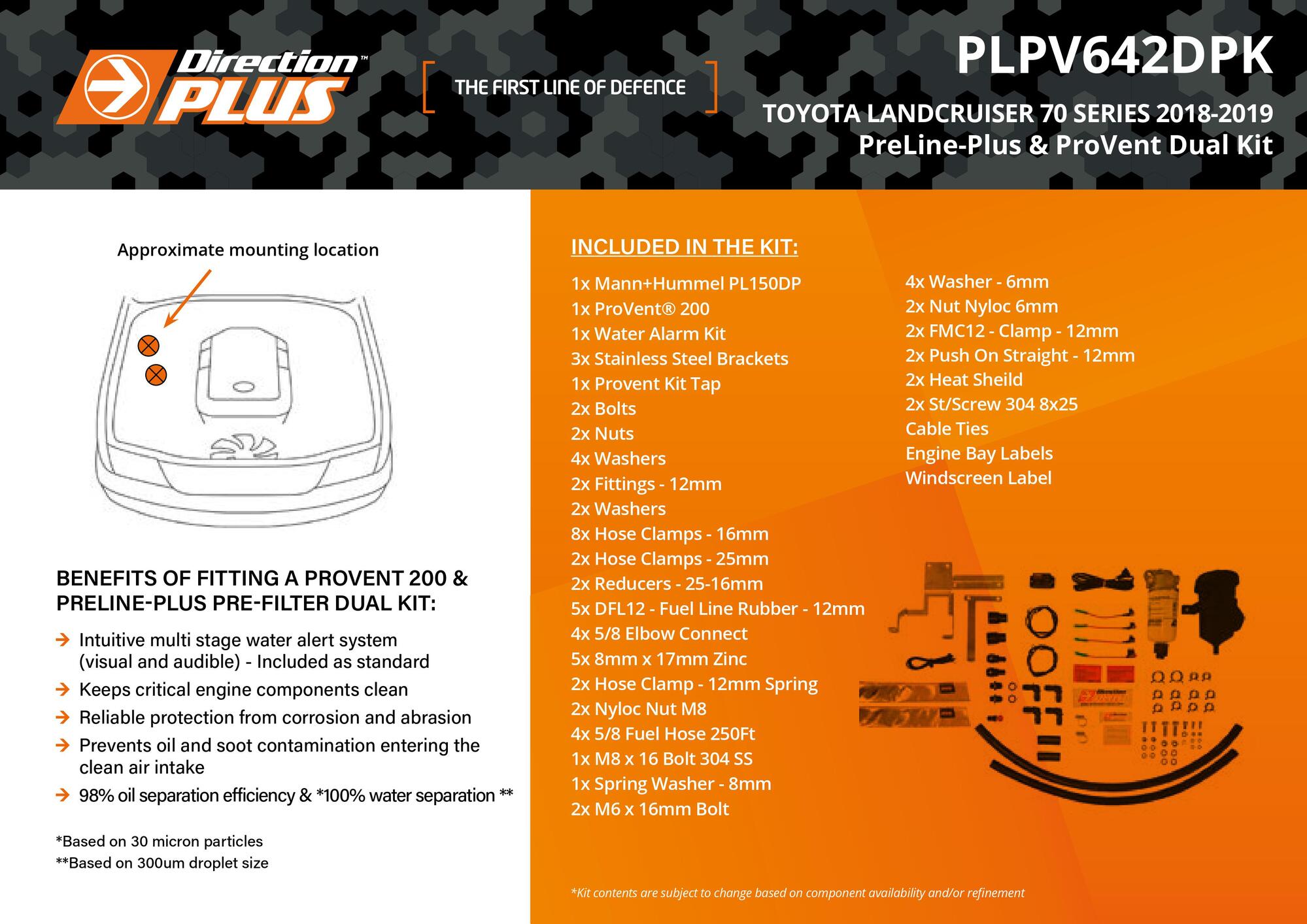 PreLine-Plus & Provent 200 Dual Kit For Toyota Landcruiser 70 Series 2018 - On