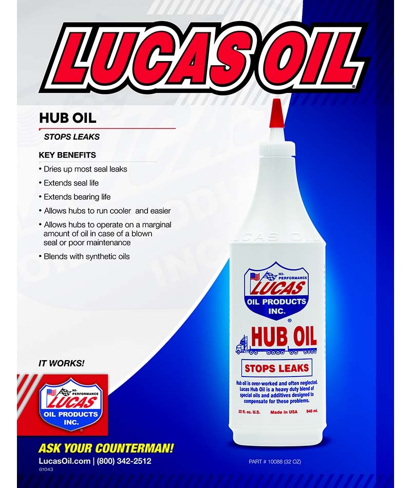 Lucas Hub Oil Stops Leaks, Extends Bearing Life 946ml 