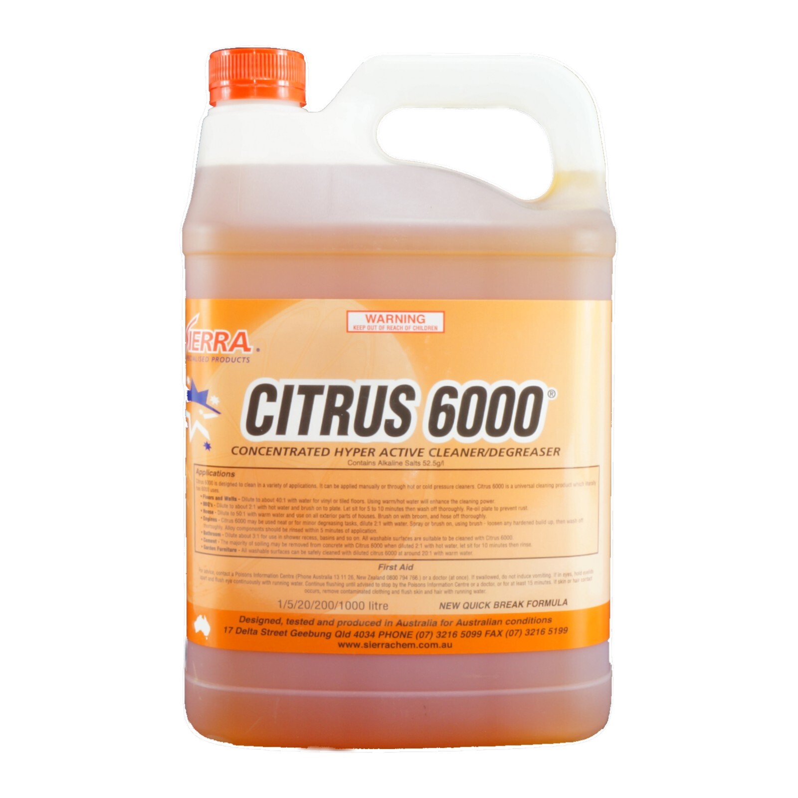 Sierra Citrus 6000 Highly Concentrated Hyperactive Multipurpose Cleaner / Degreaser 5L