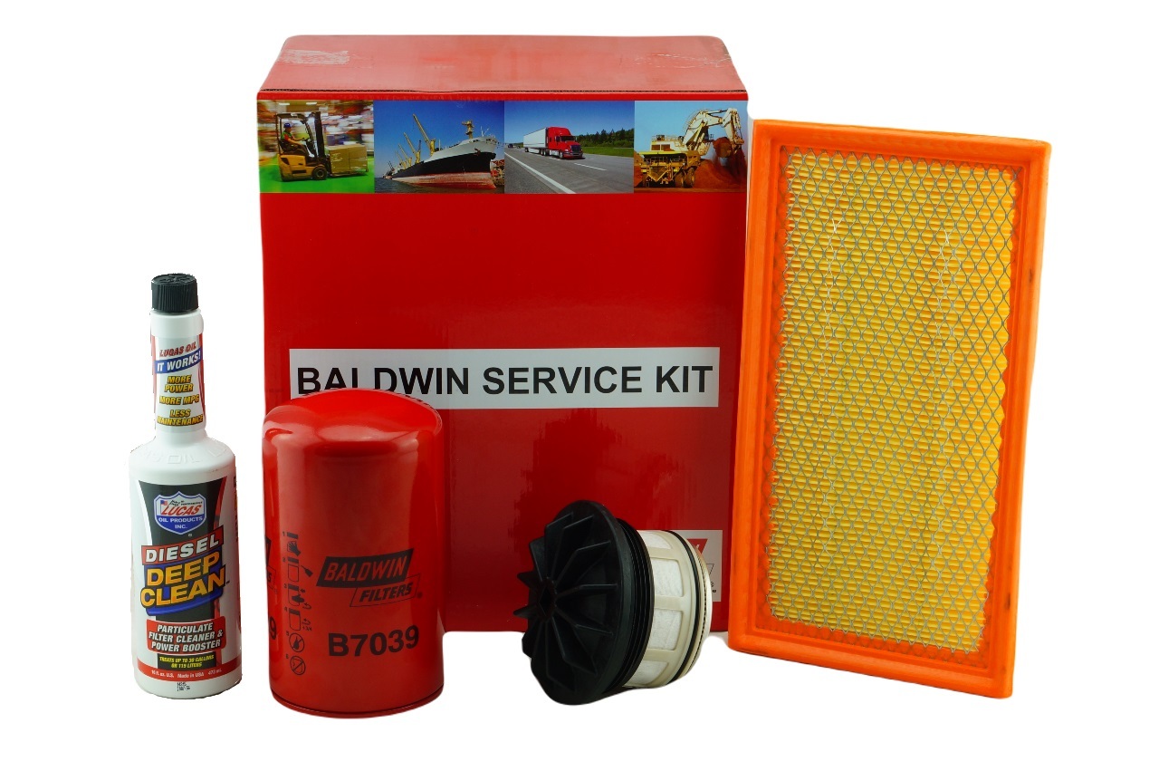 Ford F Truck F250 - F450 99-07 7.3L V8 Baldwin Oil Air Fuel Filter Service kit With Lucas Diesel Deep Clean