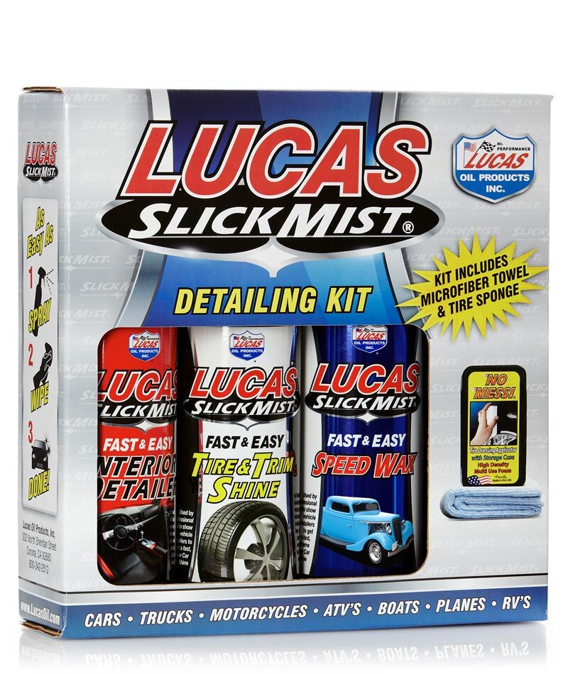 Lucas Slick Mist Detailing Kit - Interior Detailer, Tire/Trim Shine & Speed Wax 10558