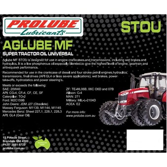 Prolube Aglube MF STOU Super Tractor Oil Universal SAE: 20W40