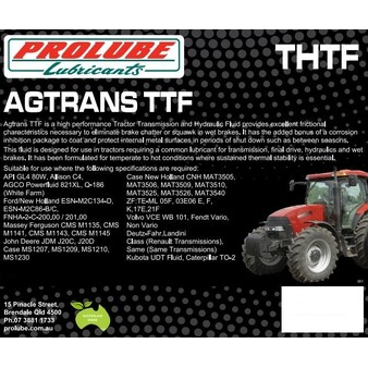 Prolube Agtrans TTF GL4 80W Universal Tractor Transmission Fluid (UTTO) 