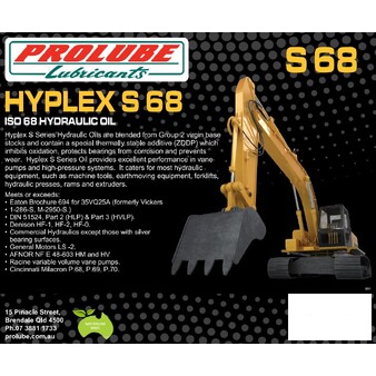 Prolube Hyplex S Series ISO 68 Antiwear Hydraulic Oils