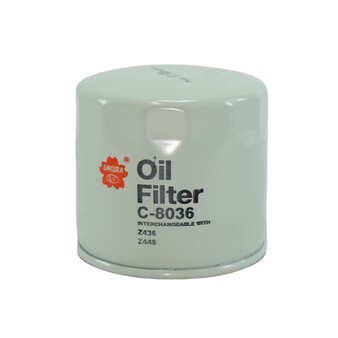 C-8036 Sakura Oil Filter - Fits Nissan, Mazda, Subaru + More Xref: Z436, Z445, 15400-PJ7-005