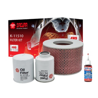 Toyota Landcruiser HZJ105 4.2L 1HZ Oil, Fuel, Air Filter Service Kit Sakura K-11510 