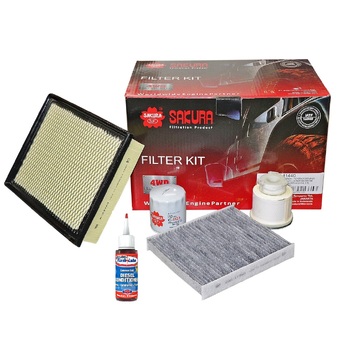 Toyota Hilux GUN122 GUN123 GUN125 GUN136 2.4L 2.8L 1GDFTV 2GDFTV Oil, Fuel, Air, Cabin Filter Service Kit Sakura K-11440 