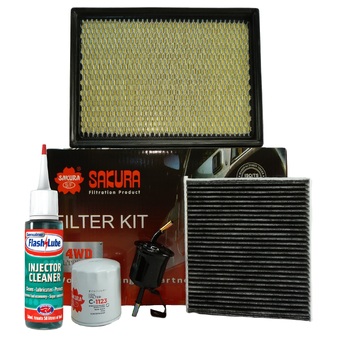 Toyota Hilux TGN121R,TGN126L 2.7L 2TRFE Air, Fuel, Oil, Cabin Filter Service Kit Sakura K-11430 