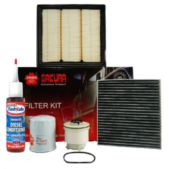 Isuzu D-MAX /MU-X TF/LS 3.0L 4JJ1-TC 2012-On Air, Fuel, Oil, Cabin Filter Service Kit Sakura K-15310