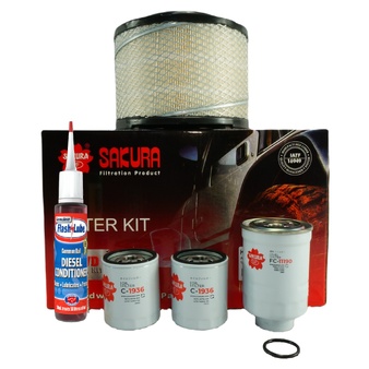 Mazda BT50 2.5L WLAT- 3.0L WEAT 2006 - 2011 Air, Fuel 2 X Oil Filter Service Kit Sakura