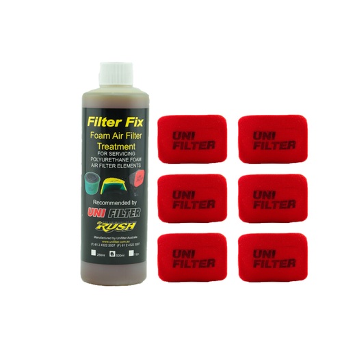 6 X Unifilter Safari Snorkel Ram Head (175Wx125H) Pre Cleaner Filter & Oil Combo Pack